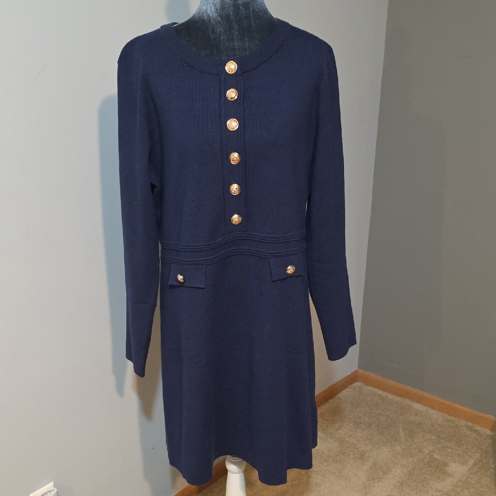 Merokeety Navy Sweater Dress Sz XL‎